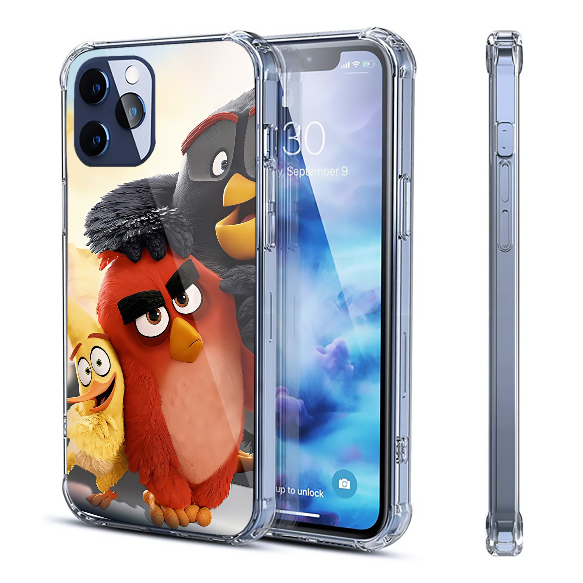 （画像用） Angry Birds アングリーバード 【iPhone 12シリーズ対応】透明スマホケース（クリアソフトケース）